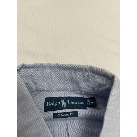 Ralph Lauren Classic Fit Men’s Vintage Chambray Blue Button Down Shirt Sz Large - Picture 3 of 8